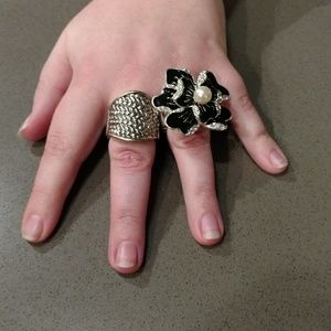 Silver Stretchy Statement Rings